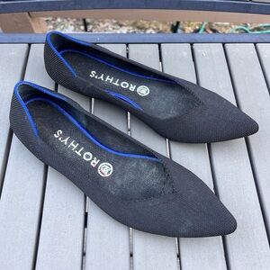 Rothy's Black pointed toe women’s Flats washable comfortable size 9